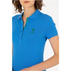 Kadın Saks Basic Polo Yaka Tişört