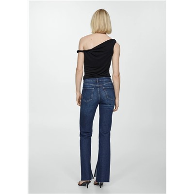 Jeans rectos tiro medio aberturas