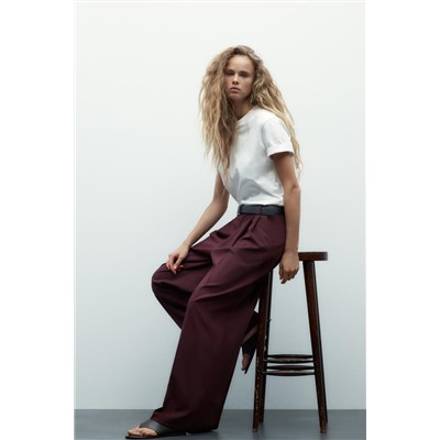 DOUBLE PLEAT TROUSERS WITH BELT