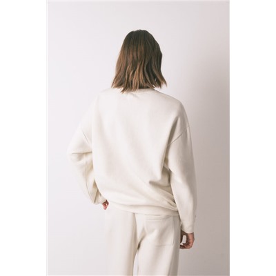 Sudadera felpa algodón blanco