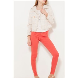 Chaqueta de tweed Blanco roto y rosa