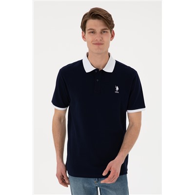 Erkek Regular Fit Polo Yaka Lacivert Basic Tişört