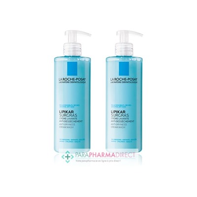La Roche Posay Lipikar Surgras Crème Lavante Anti-Dessèchement 2x400mlLot  × 2