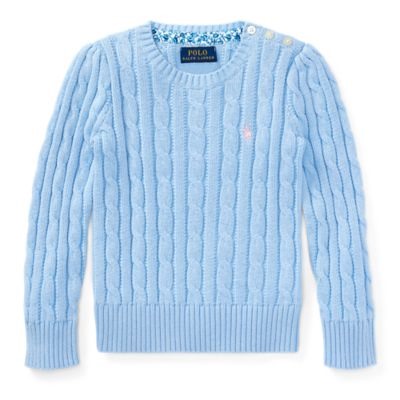 GIRLS 2-6X Cable-Knit Cotton Sweater