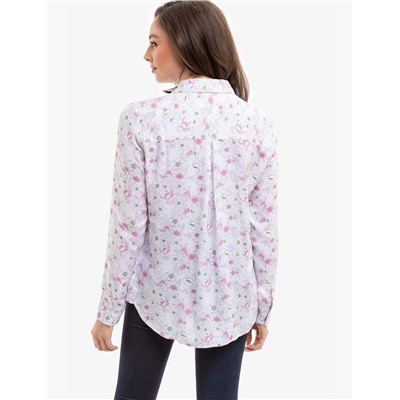 LONG SLEEVE PRINTED WOVEN SHIRT