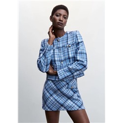 Chaqueta tweed cuadros -  Mujer | MANGO OUTLET Melilla