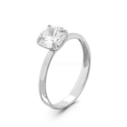 Кольцо из серебра с фианитом родированное 925 пробы к-3694рс200