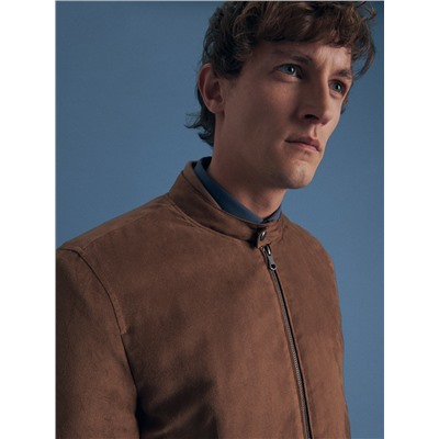 Jacke aus Wildlederimitat