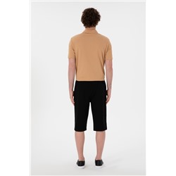 Erkek Regular Fit Siyah Örme Şort
