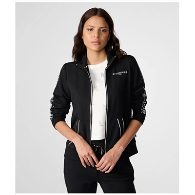 LOGO TAPE ZIP FRONT SWEATSHIRT