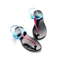 Сандалии Zhoelala Candy (черный+голубой+фуксия)/ Zhoelala Candy (black+blue+magenta)
