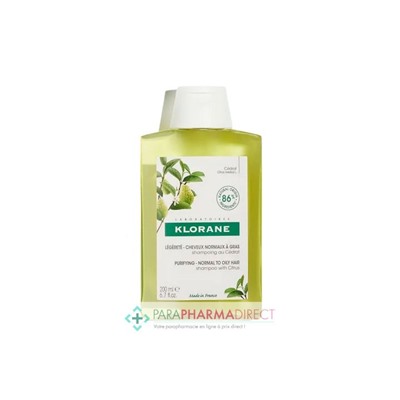 Klorane Cédrat - Shampoing Légèreté - Cheveux Normaux à Gras 200ml