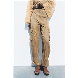ZW COLLECTION WRINKLED CARGO TROUSERS