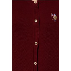 Kadın Bordo Basic Triko Hırka