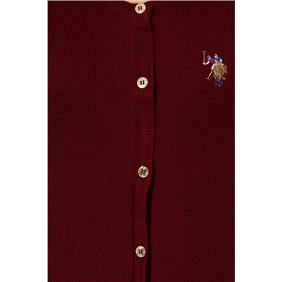 Kadın Bordo Basic Triko Hırka
