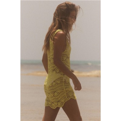 OPEN KNIT MINI DRESS