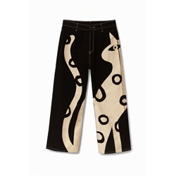 Pantalón culotte cropped