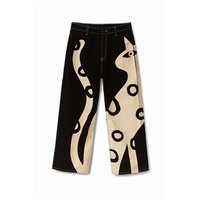 Pantalón culotte cropped