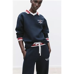 EMBROIDERED POLO SWEATSHIRT