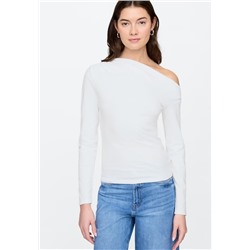 Stretch Jersey One-Shoulder Top