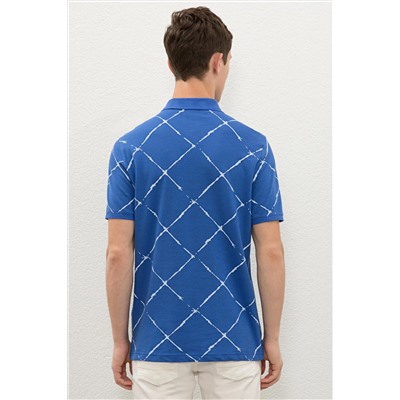 Erkek Saks Polo Yaka Tişört