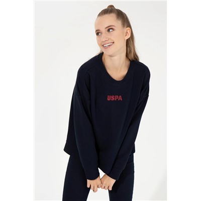 Kadın Lacivert Bisiklet Yaka Basic Sweatshirt