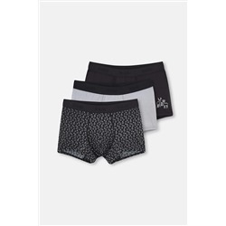 Dagi, Gri 3 'lü Jakar Lastik Pamuklu Boxer