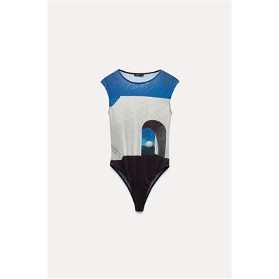 RENÉ MAGRITTE PRINT TULLE BODYSUIT