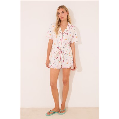 Pijama camisero corto 100% algodón Moomin