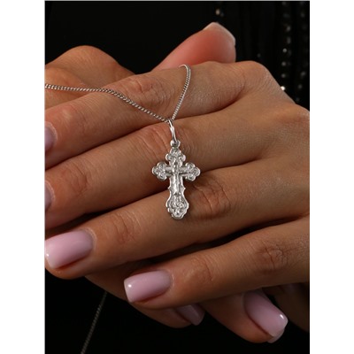 Крест из серебра родированный - 3,1 см 925 пробы 3-292р