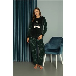 TAMPAP Kadın Kışlık Polar Pijama Takımı Peluş Desenli Takım Tampap 312358 4175282357