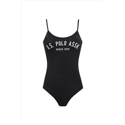 U.S. Polo Assn. Kadın Siyah İnce Askılı U Yaka Mayo 21516
