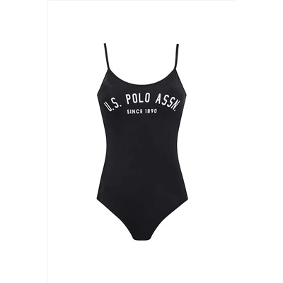 U.S. Polo Assn. Kadın Siyah İnce Askılı U Yaka Mayo 21516