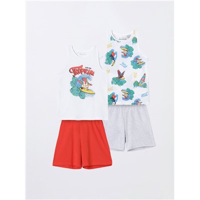 PACK DE 2 CONJUNTOS DE PIJAMAS ESTAMPADOS DE TIRANTES