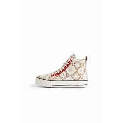 Sneakers altas encaje