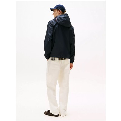 Water-Repellent Hooded Windbreaker