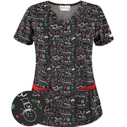 UA Deck The Halls Black Scrub Top