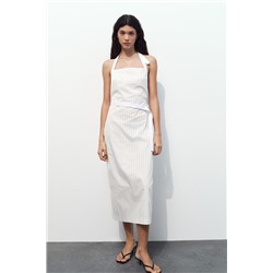 HALTER GABARDINE MIDI DRESS