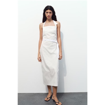 HALTER GABARDINE MIDI DRESS