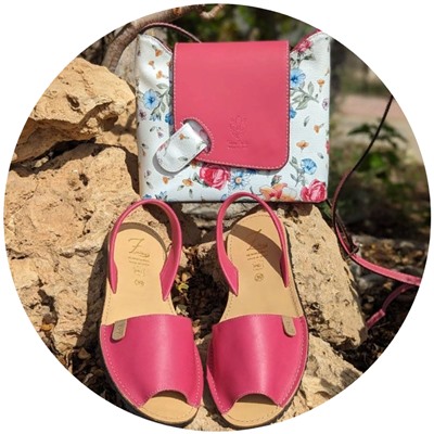 AB. Zapatos 320 FUXIA+Vera pelle flores fuxia АКЦИЯ