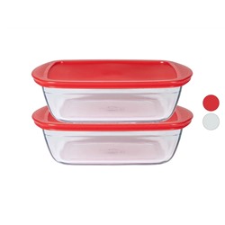 Pyrex® Daily Frischhaltedosen rechteckig, 2er Set, aus Borosilikatglas