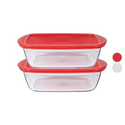 Pyrex® Daily Frischhaltedosen rechteckig, 2er Set, aus Borosilikatglas