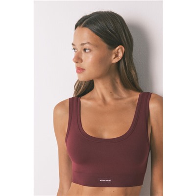 Top reversible LOVELY  sin costuras granate