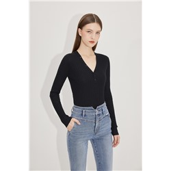 Top de lana Negro