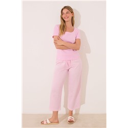 Pijama Capri algodón rosa rayas