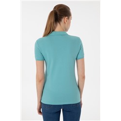 Kadın Mint Basic Polo Yaka Tişört