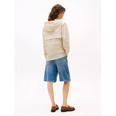 Water-Repellent Hooded Windbreaker