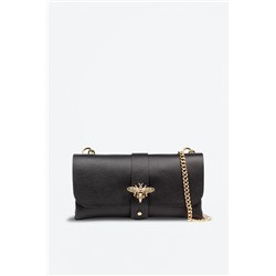 Bandolera de piel Negro y dorado - Firenze Artegiani