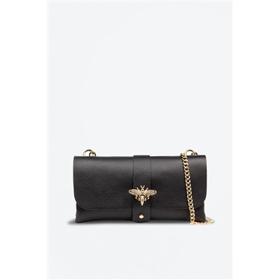 Bandolera de piel Negro y dorado - Firenze Artegiani