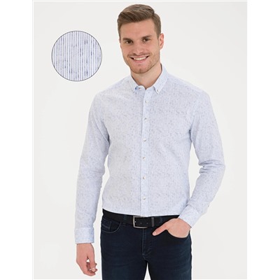 Açık Mavi Slim Fit Uzun Kollu Gömlek